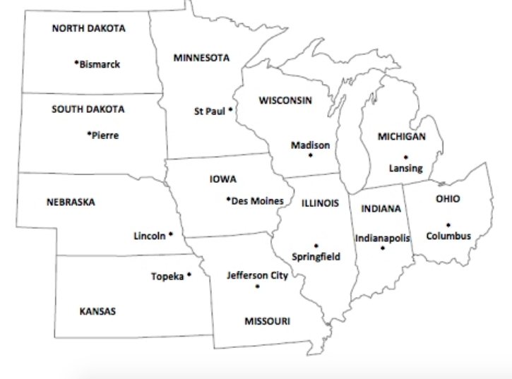 Midwest States And Capitals Quiz Game